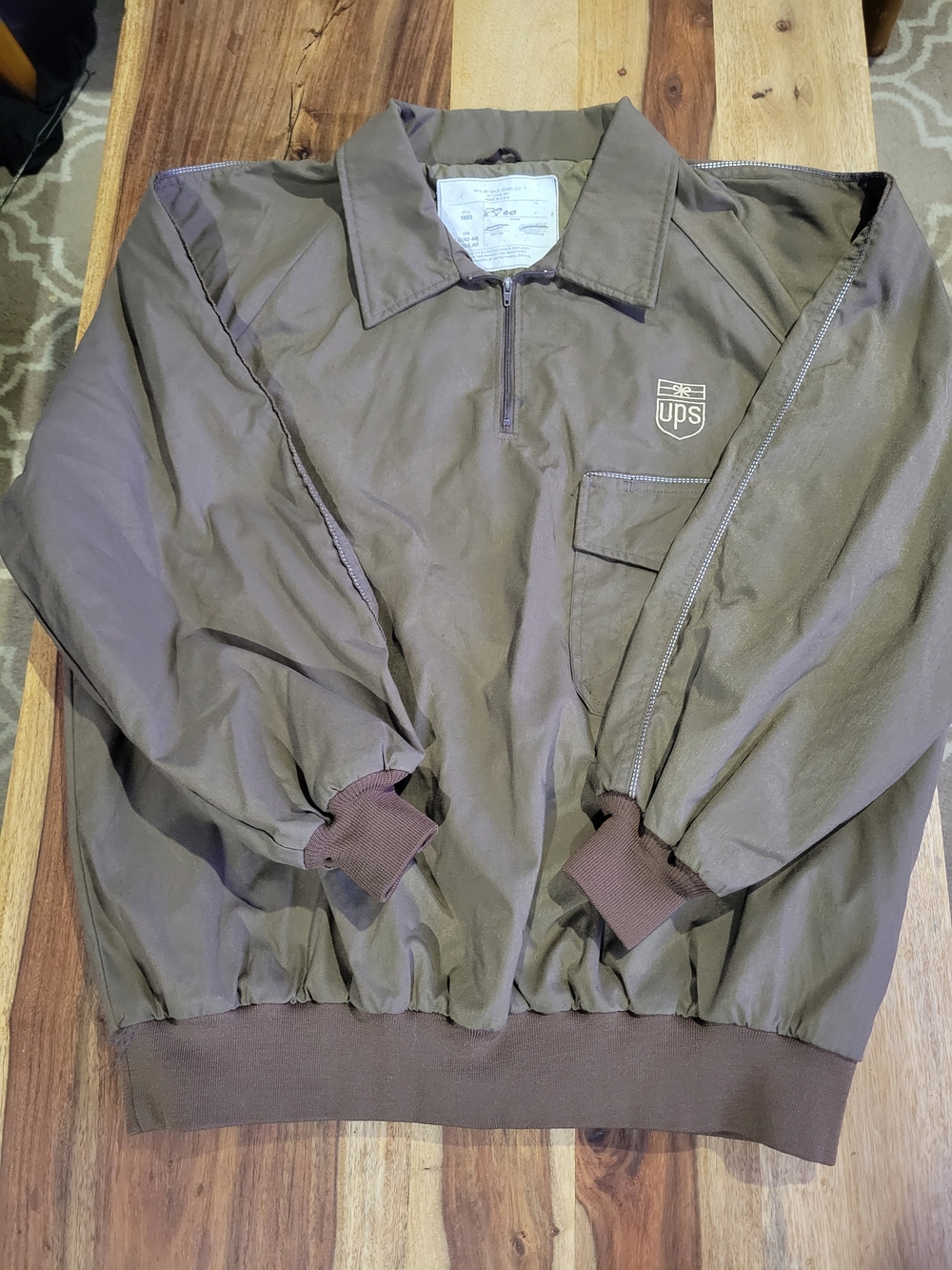 UPS Brown Work Pullover Jacket Men's L Vintage Made In USA